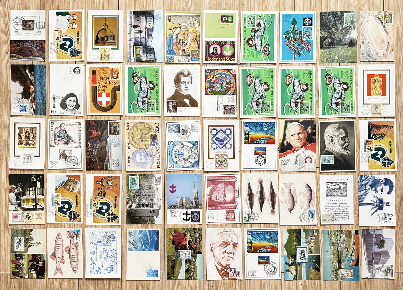 【俄甄集藏】2026年(046)01-07 星期三 晚 19:30 全场包邮 各国明信片50张（第一组）