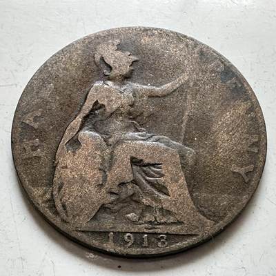 🌹外币初藏🌹🐯2025年第143场  每周二四六晚8️⃣点 接代拍 - 英国1913年 半便士