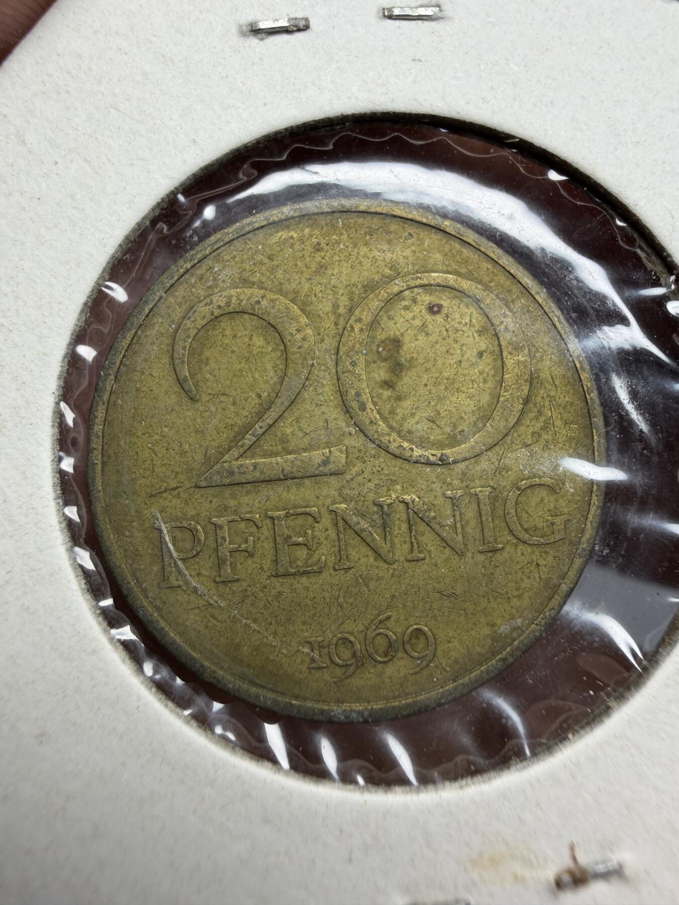 2025年集古藏今外币拍卖第十一期-第2场—（总第292拍），可以寄存60天，满160元包邮。 1969年东德20芬尼