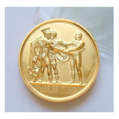 【艺术】法国艺术大章纪念1812年 拿破仑攻打俄国+雄鹰高浮雕精制大镀金章 40MM - 【艺术】法国艺术大章纪念1812年 拿破仑攻打俄国+雄鹰高浮雕精制大镀金章 40MM