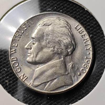 KK钱币收藏小铺 第382期  2月预留时间 周末发货 - 1980美国5分 拆卷品