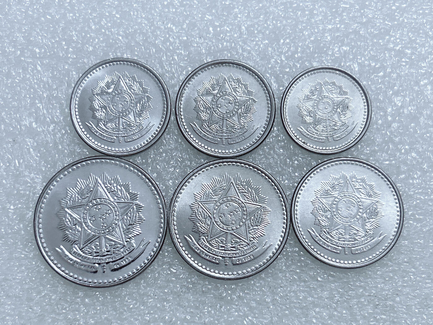 第一海外回流一元起拍收藏 散集专场  第278期 巴西80年代五星版不锈钢币 5枚