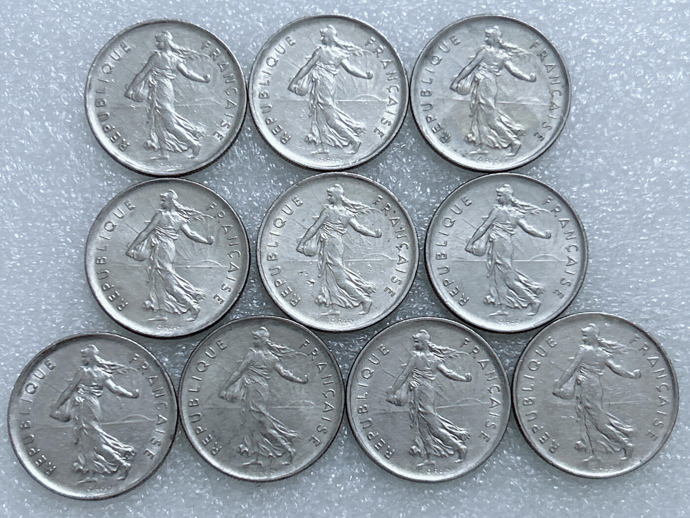 第一海外回流一元起拍收藏 散集专场  第278期 法国5法郎硬币 10枚