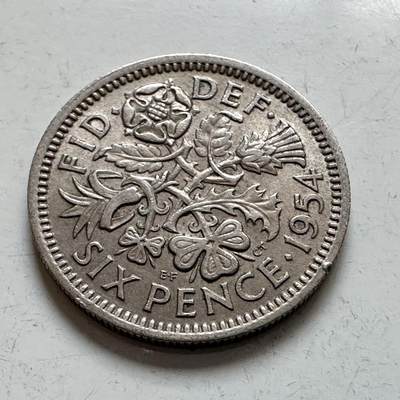 🌹外币初藏🌹🐯2025年第143场  每周二四六晚8️⃣点 接代拍 - 英国1954年 6便士 