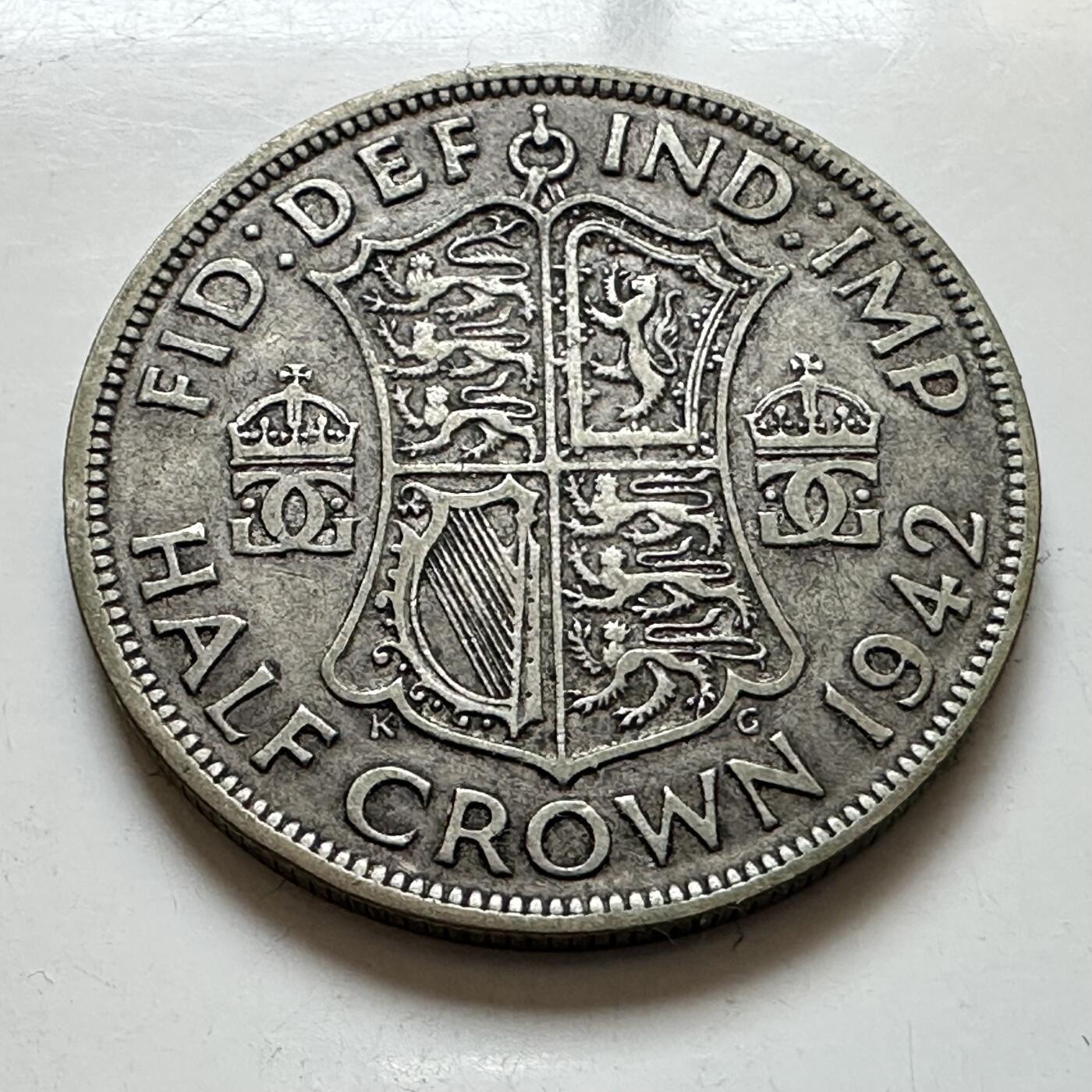 🌹外币初藏🌹🐯2025年第143场  每周二四六晚8️⃣点 接代拍 英国1942年半克郎银币 14.1克50%银