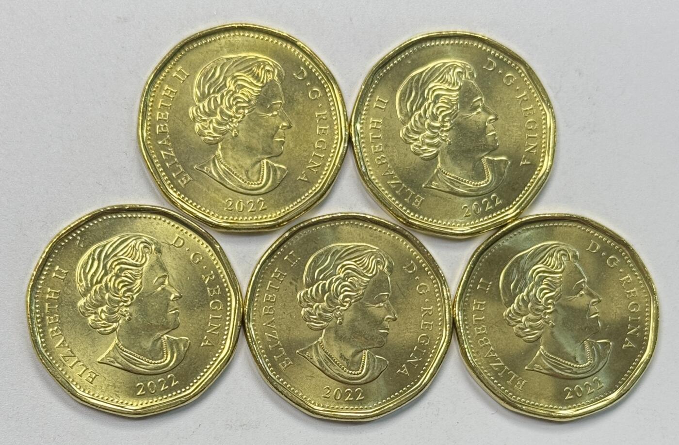 S&S Numismatic世界钱币-拍卖 第117期  5枚一起-加拿大2022年 钢琴大师-奥斯卡彼得森 1加元纪念币 镀彩版