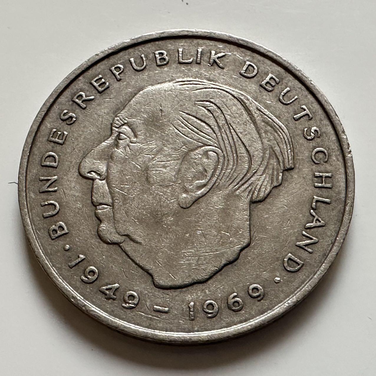 🌹外币初藏🌹🐯2025年第143场  每周二四六晚8️⃣点 接代拍 德国1972年J版 2马克 豪斯