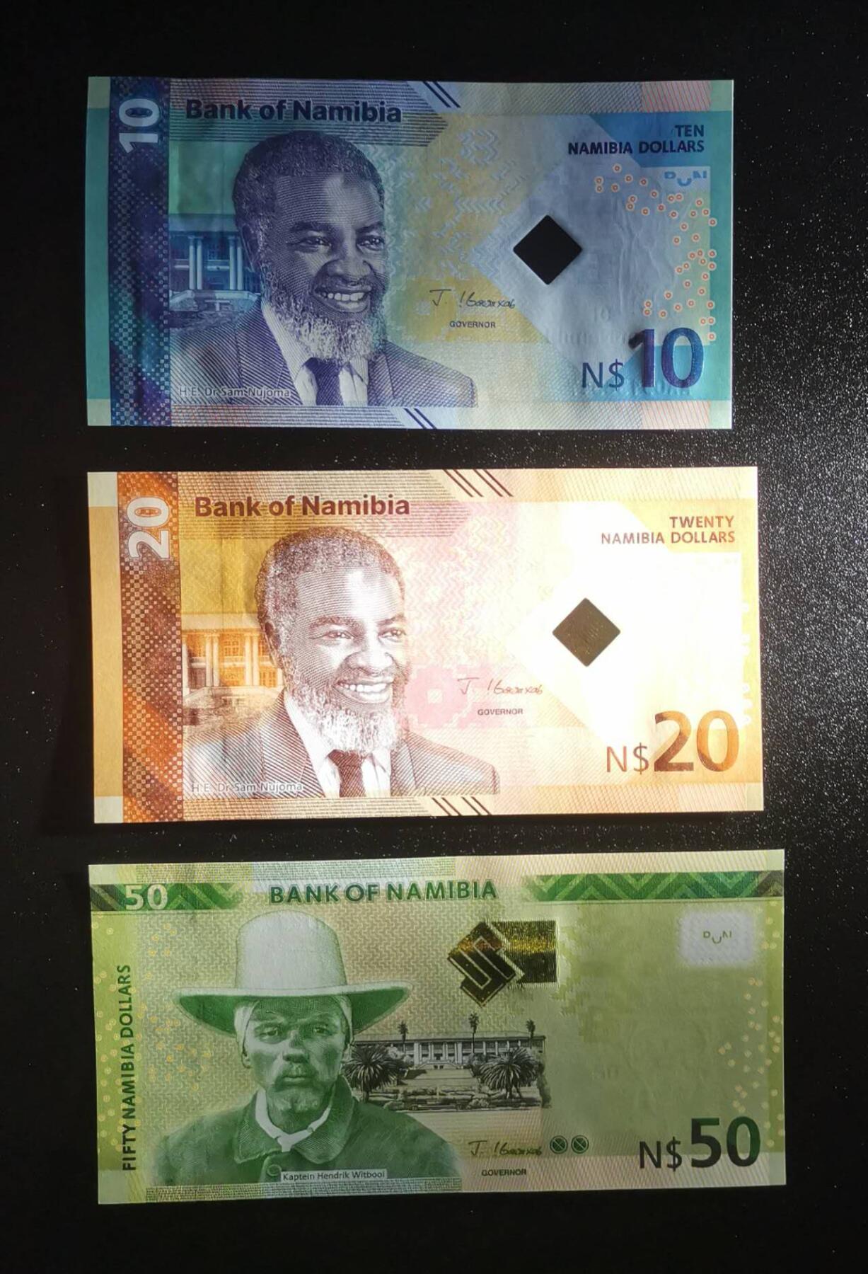 《艾美收藏》第225期-12.15周日外币精选场 纳米比亚2025年10、20、50纳元3枚全新UNC