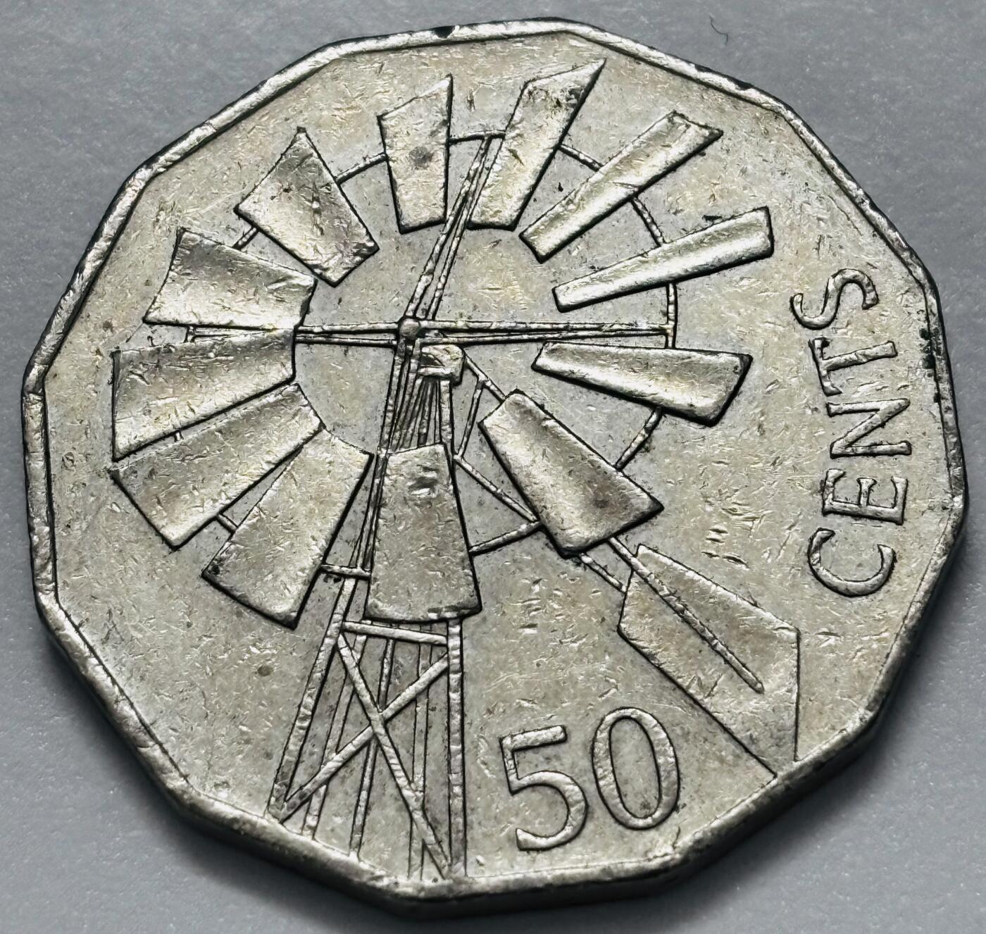 文馨钱币收藏第 286 场，圣诞节专场【 长期接收代拍品低至 0 佣金】 澳大利亚2002年50分 内陆年沙漠风车纪念币 31.5MM 