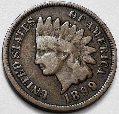 文馨钱币收藏第 286 场，圣诞节专场【 长期接收代拍品低至 0 佣金】 - 少见极美品 1899 年美国印第安人酋长 1 美分铜币