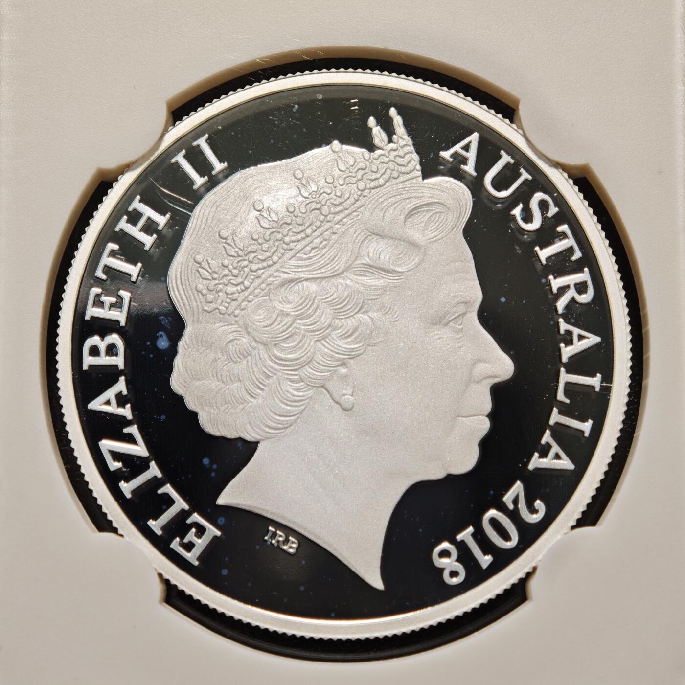 【德藏】世界币章拍卖第158期（拍品征集中~欢迎藏友联系） 2018年 澳大利亚俄罗斯世界杯1元纪念银币 封装版 1盎司 999银