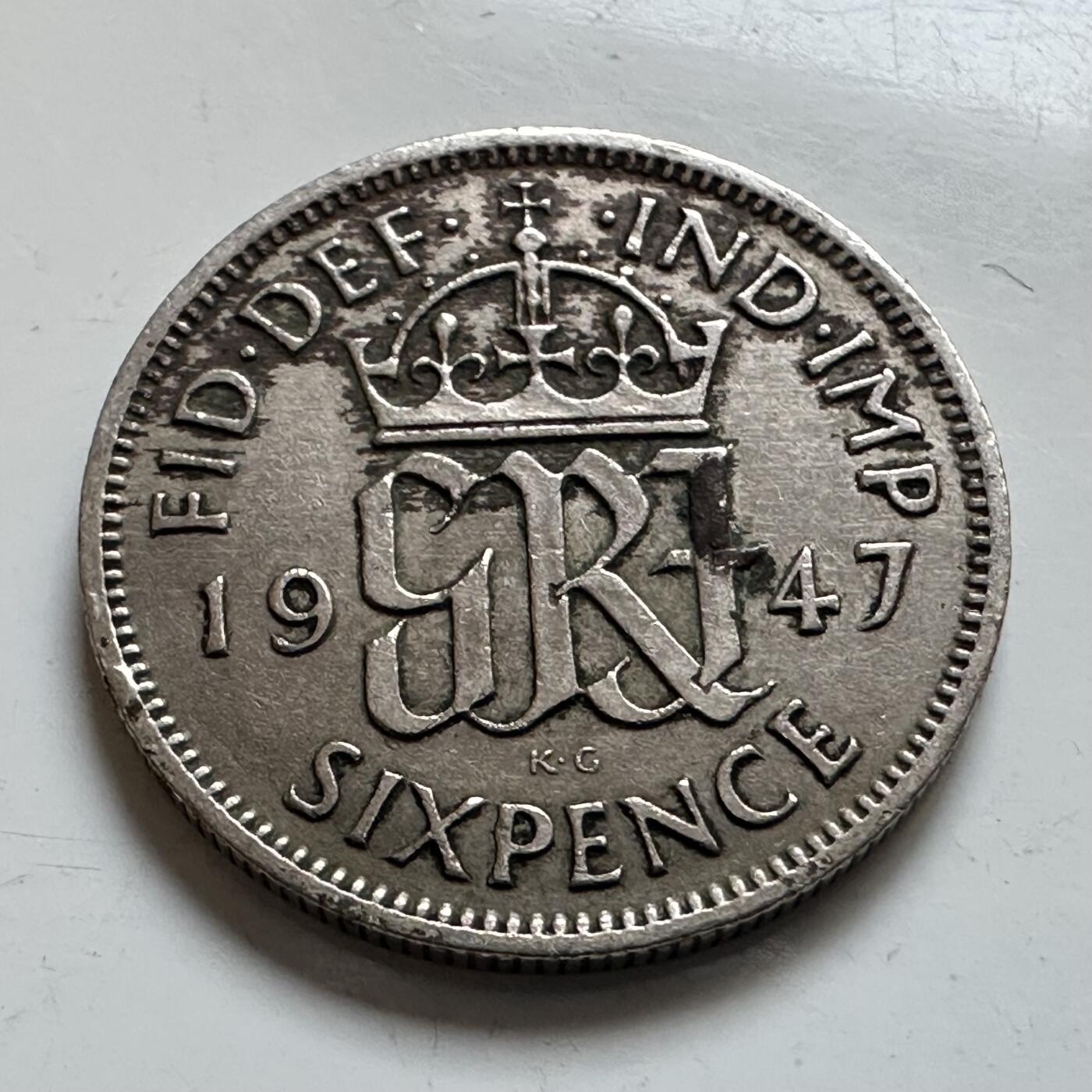 🌹外币初藏🌹🐯2025年第143场  每周二四六晚8️⃣点 接代拍 英国1947年 6便士