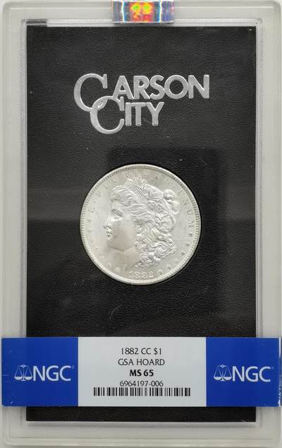 博洋堂世界钱币拍卖第153期（全场包邮） - NGC MS65 美国1882 CC 摩根 卡森厂 GSA大封装 高分难得 十字转光