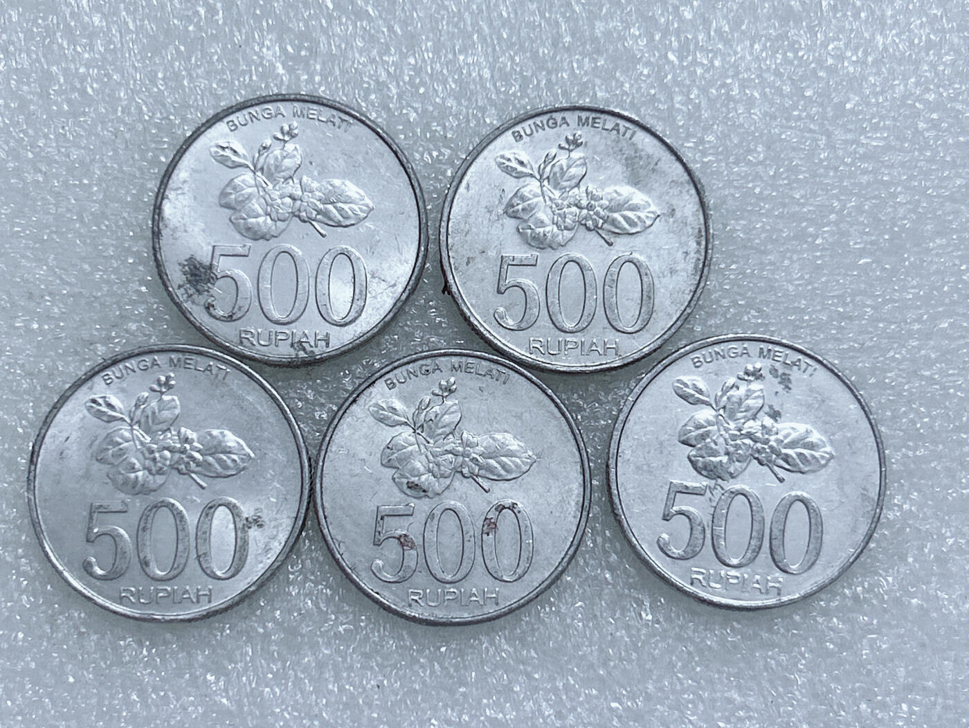 第一海外回流一元起拍收藏 散集专场  第278期 印度尼西亚500卢比铝币 5枚