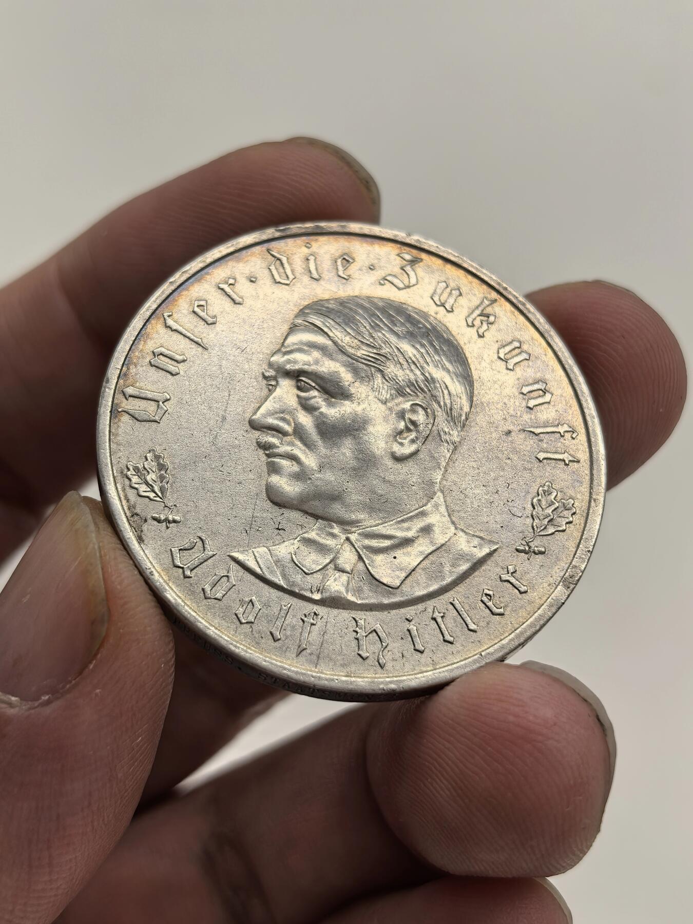 博洋堂世界钱币拍卖第153期（全场包邮） 德国第三帝国1933年鹰锁执政银章，原盒，完全未流通。