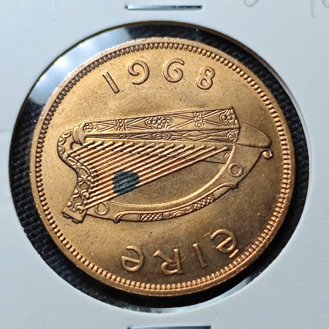 KK钱币收藏小铺 第382期  2月预留时间 周末发货 1968爱尔兰1便士铜币