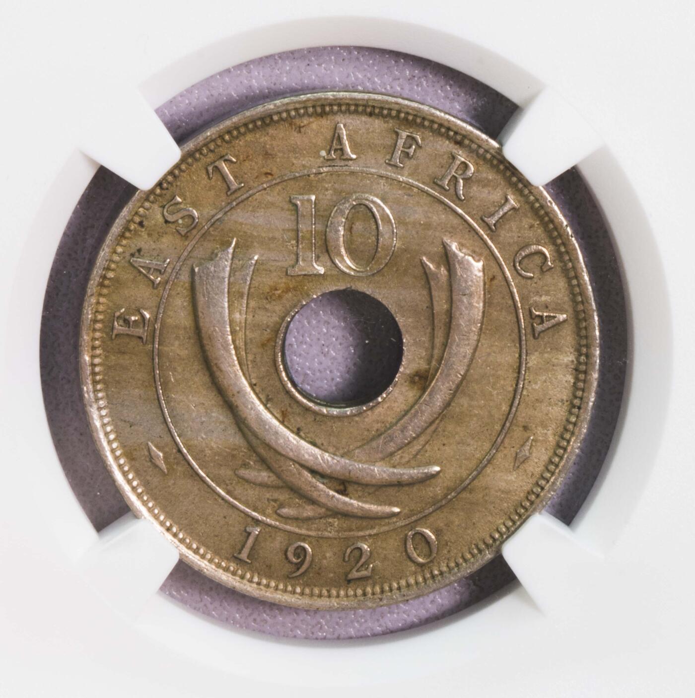 NGC-AU55 1920H英属东非10分镍币 总筋