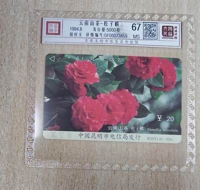 【琪哥网】评级磁卡综合场(118） - 【鸿通67】云南山茶花低值筋卡一枚