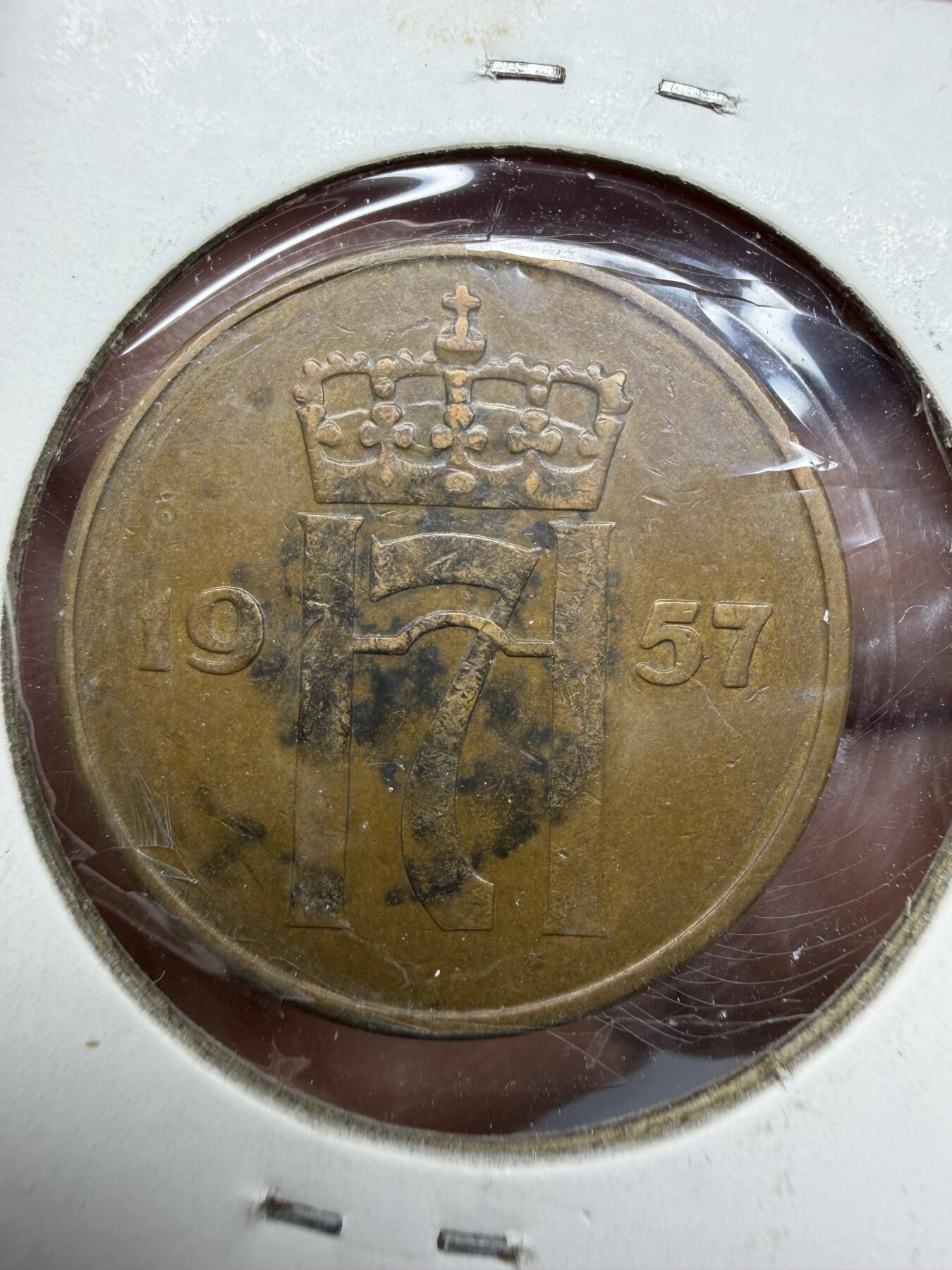 2025年集古藏今外币拍卖第十一期-第2场—（总第292拍），可以寄存60天，满160元包邮。 1957年挪威5欧尔