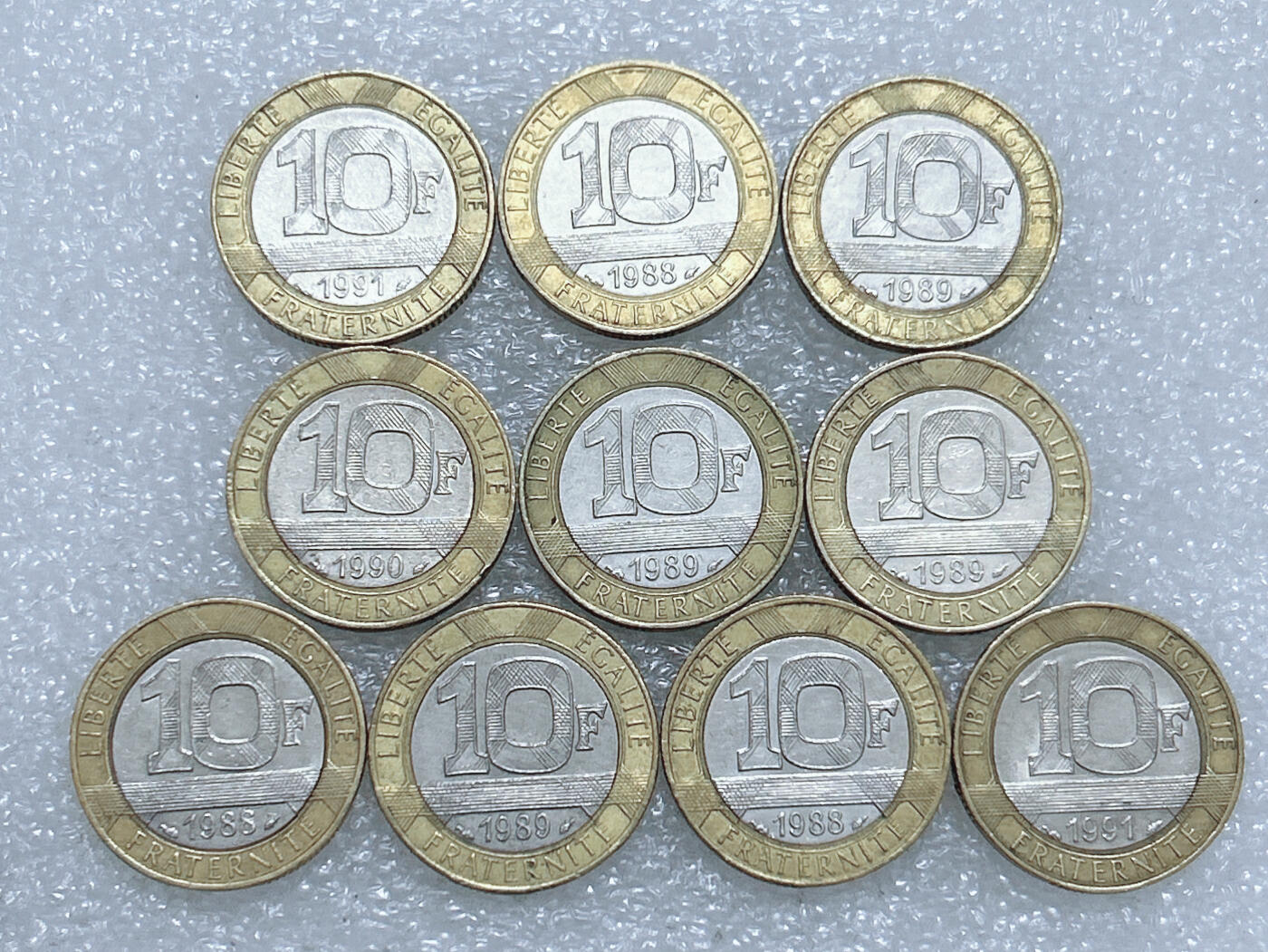 第一海外回流一元起拍收藏 散集专场  第278期 法国10法郎双色币 10枚