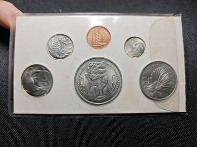 KK钱币收藏小铺 《套币 好品/批量散币专场》  2月预留时间 周末发货 -  1980新加坡大小面值 动物版清年一套