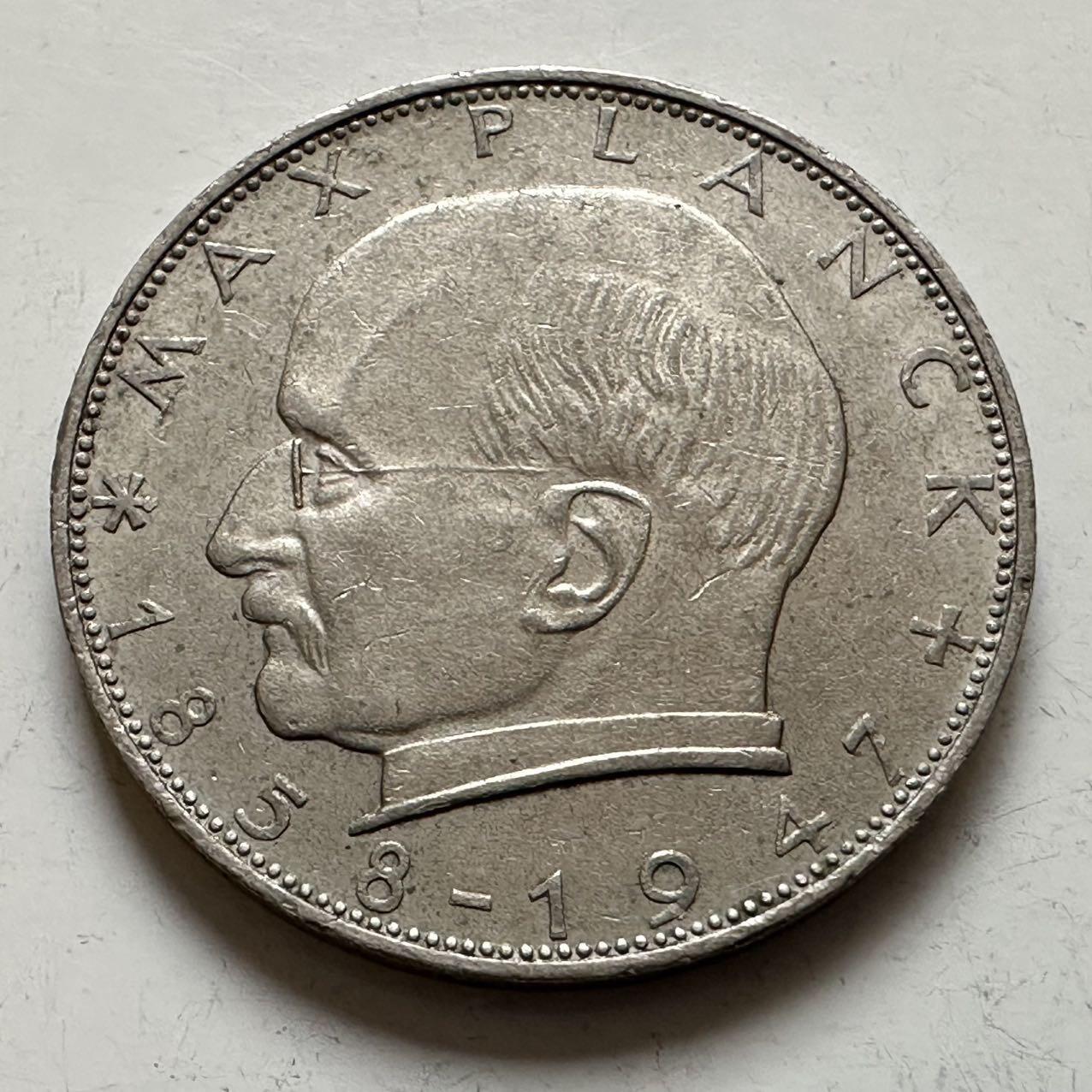 🌹外币初藏🌹🐯2025年第143场  每周二四六晚8️⃣点 接代拍 德国1970年J版 2马克 普朗克