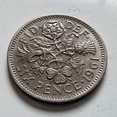 🌹外币初藏🌹🐯2025年第143场  每周二四六晚8️⃣点 接代拍 - 英国1961年 6便士 a