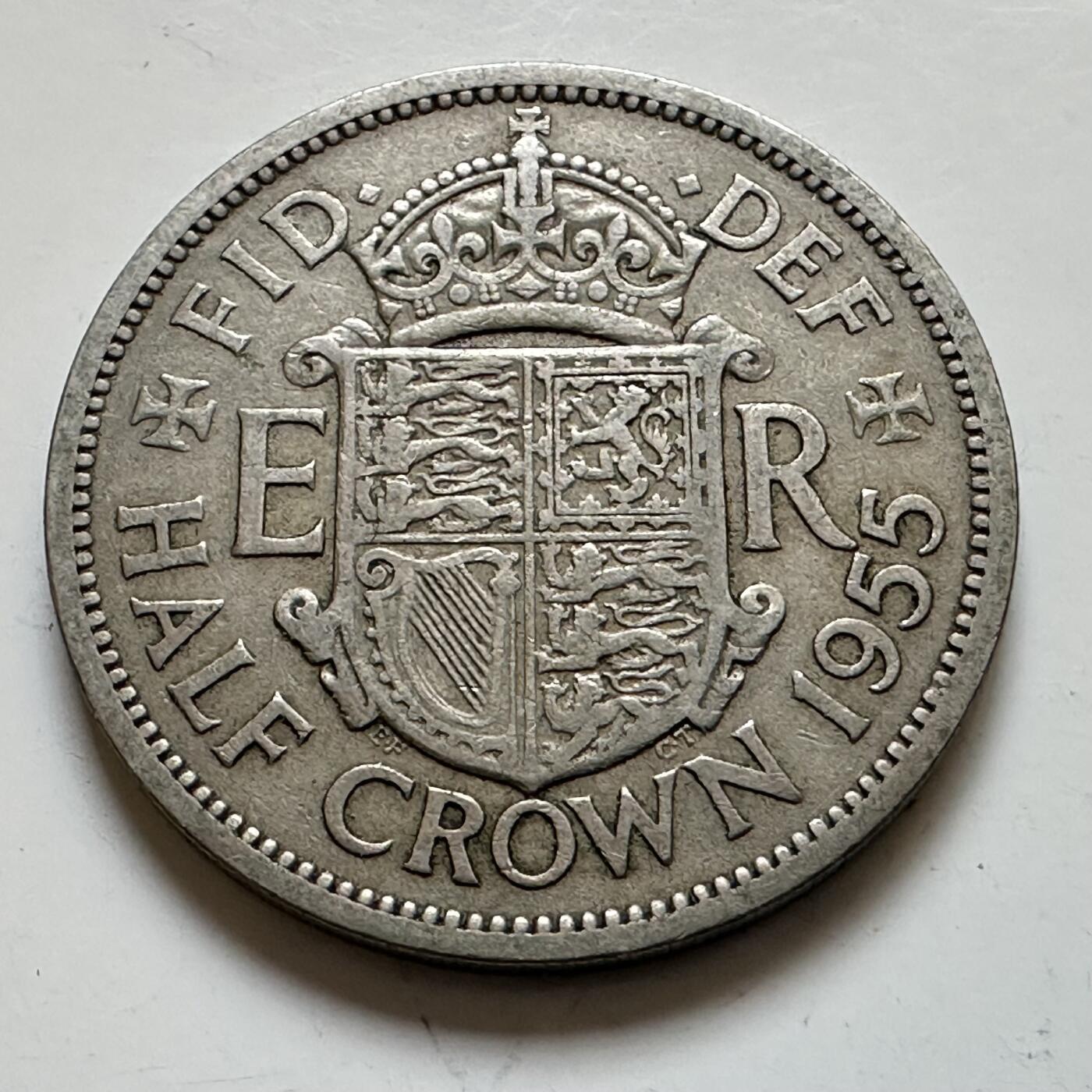 🌹外币初藏🌹🐯2025年第143场  每周二四六晚8️⃣点 接代拍 英国1955年半克郎 