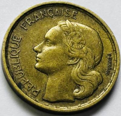 文馨钱币收藏第 286 场，圣诞节专场【 长期接收代拍品低至 0 佣金】 - 铜光美品 1953 年法兰西第四共和国 第六版本 B 厂（斯特拉斯堡造币厂） 10 法郎铜币