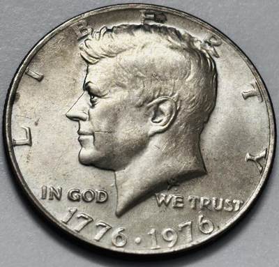 文馨钱币收藏第 286 场，圣诞节专场【 长期接收代拍品低至 0 佣金】 - 原光好品 1976 年美国建国 200 周年半美元纪念币