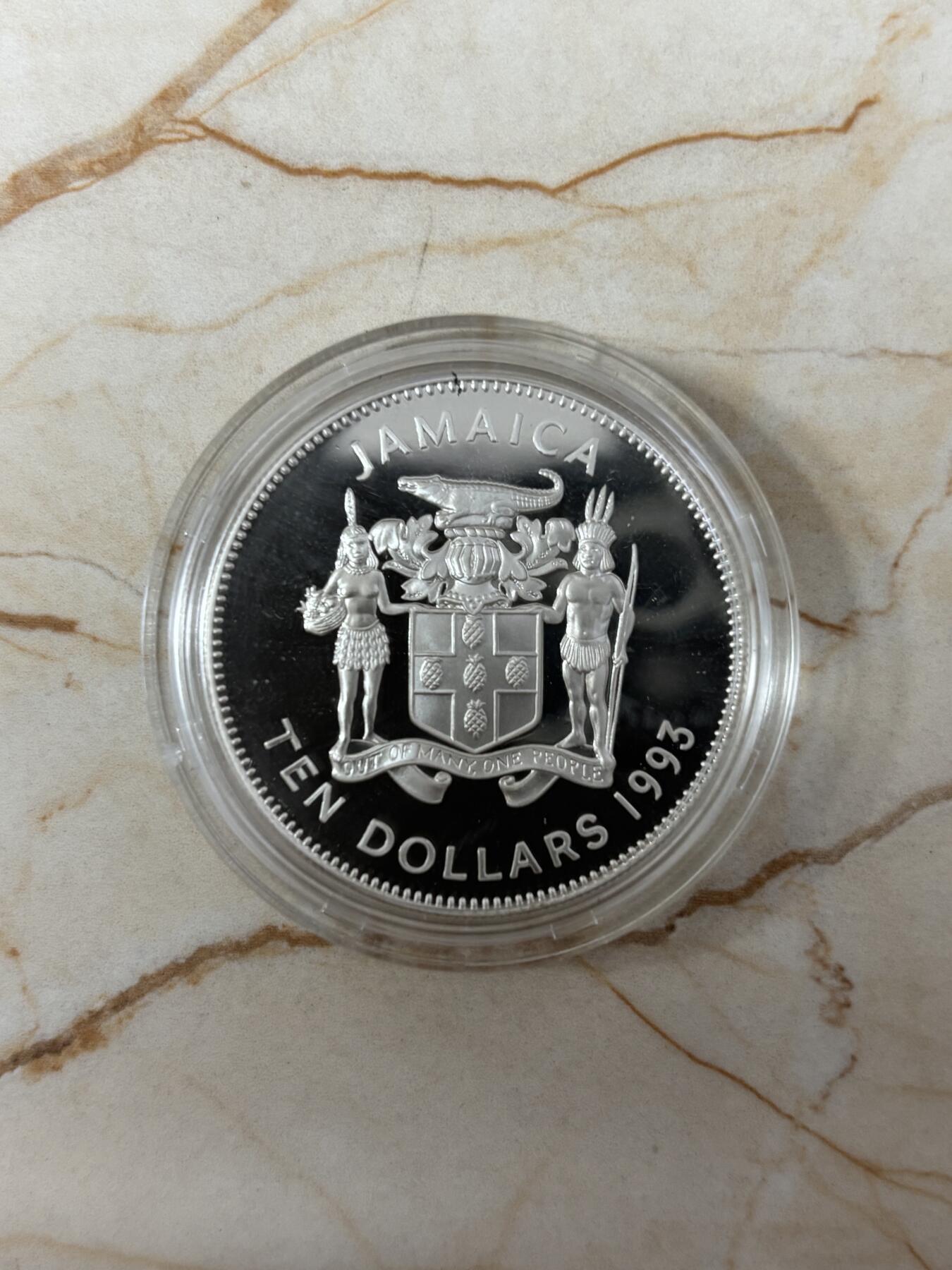 第185期拍卖 牙买加1993年女皇加冕22.45克纪念银币，925银，银价310.66