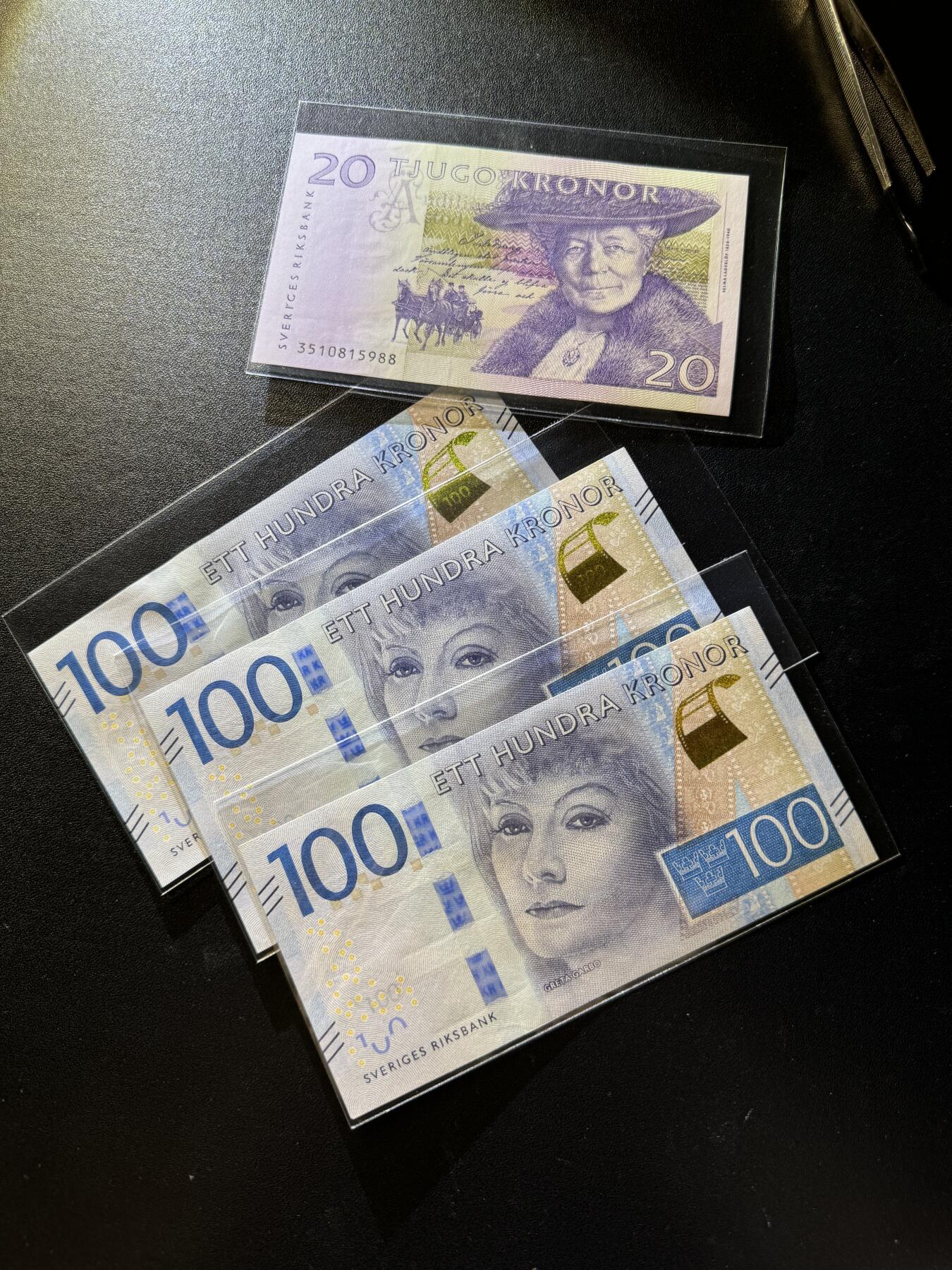 【外币出坑】0元0佣金起拍 无保留价 瑞典克朗 20/100 含无47 共4枚 全新unc