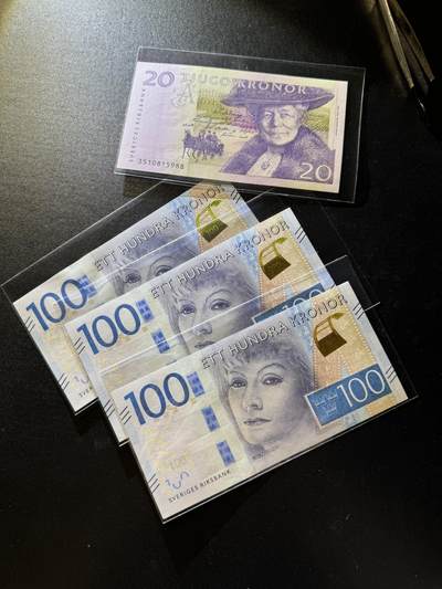 【外币出坑】0元0佣金起拍 无保留价 - 瑞典克朗 20/100 含无47 共4枚 全新unc