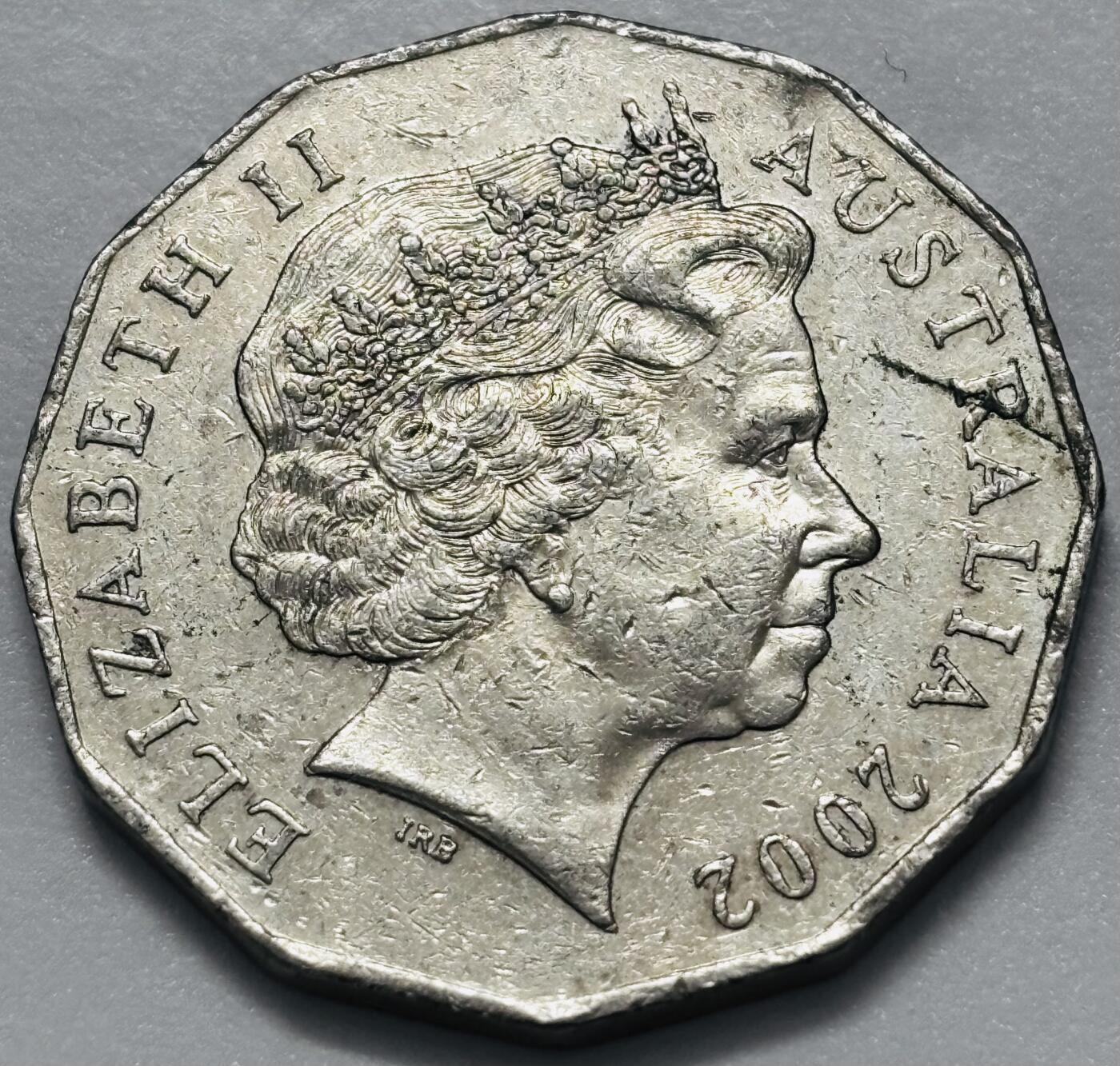 文馨钱币收藏第 286 场，圣诞节专场【 长期接收代拍品低至 0 佣金】 澳大利亚2002年50分 内陆年沙漠风车纪念币 31.5MM 