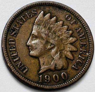 文馨钱币收藏第 286 场，圣诞节专场【 长期接收代拍品低至 0 佣金】 - 少见极美品 1900 年美国印第安人酋长 1 美分铜币