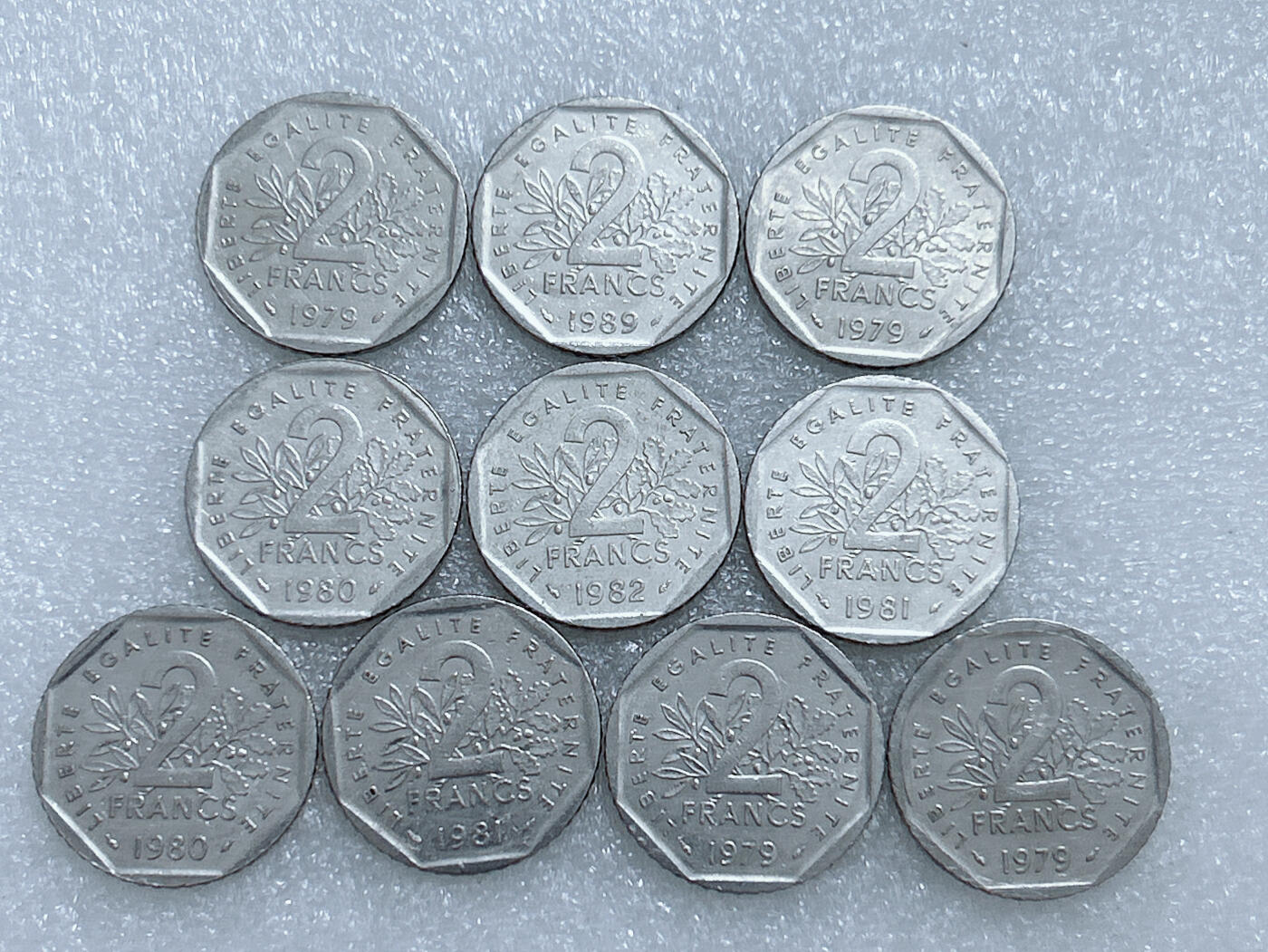 第一海外回流一元起拍收藏 散集专场  第278期 法国2法郎硬币 10枚