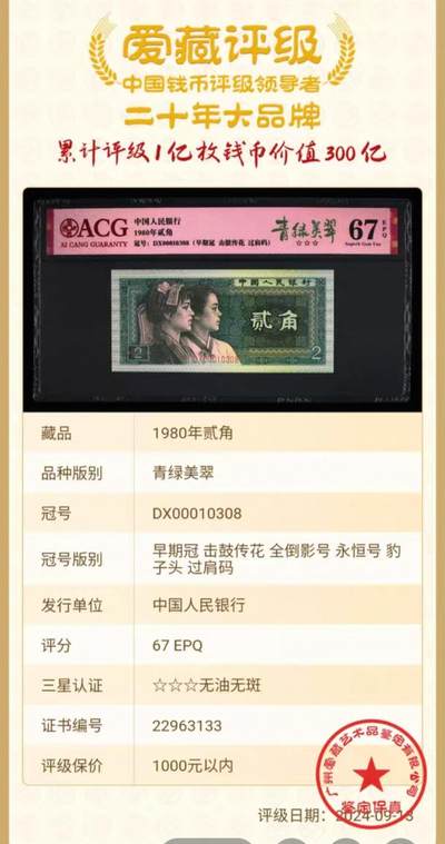 珍品8002多题材号码币一张