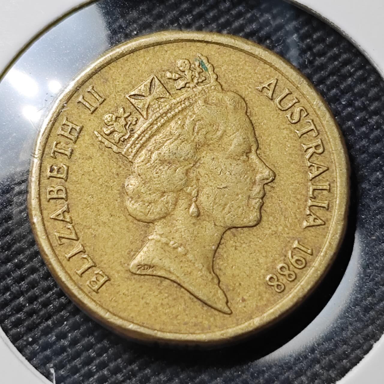 KK钱币收藏小铺 第382期  2月预留时间 周末发货 1988澳大利亚土著人2元 