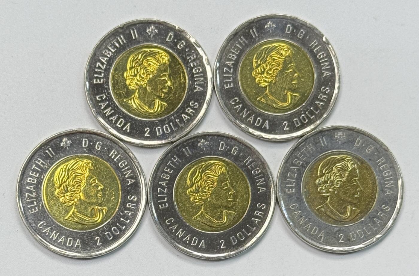 S&S Numismatic世界钱币-拍卖 第117期  5枚一起-加拿大2018年 一战停战百年 2加元双色镀彩纪念币