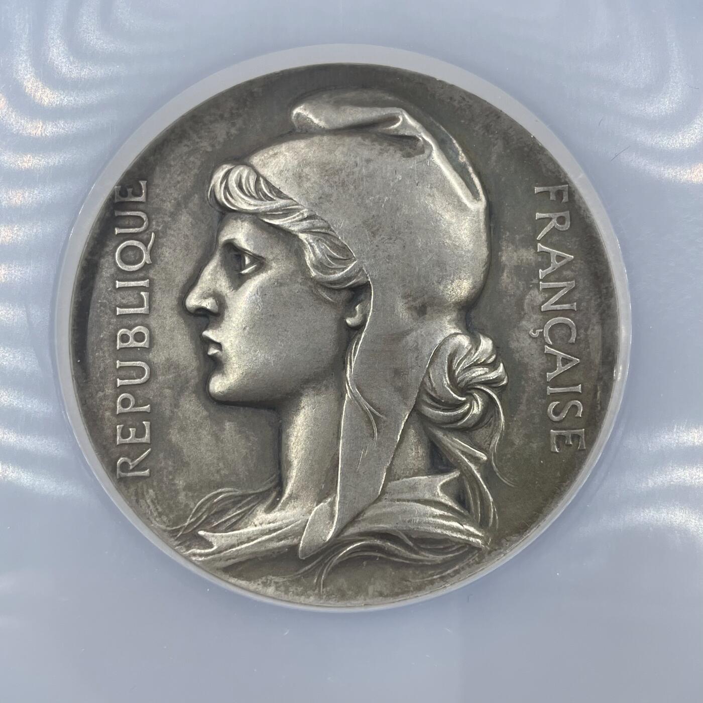 「木头集藏」“冬至雅藏”——章牌精品专场！ D.Dupuis～1919年法国塞纳省总理事会银章，MS 63 ，直径：51 mm，少见背面版本，品相很不错！