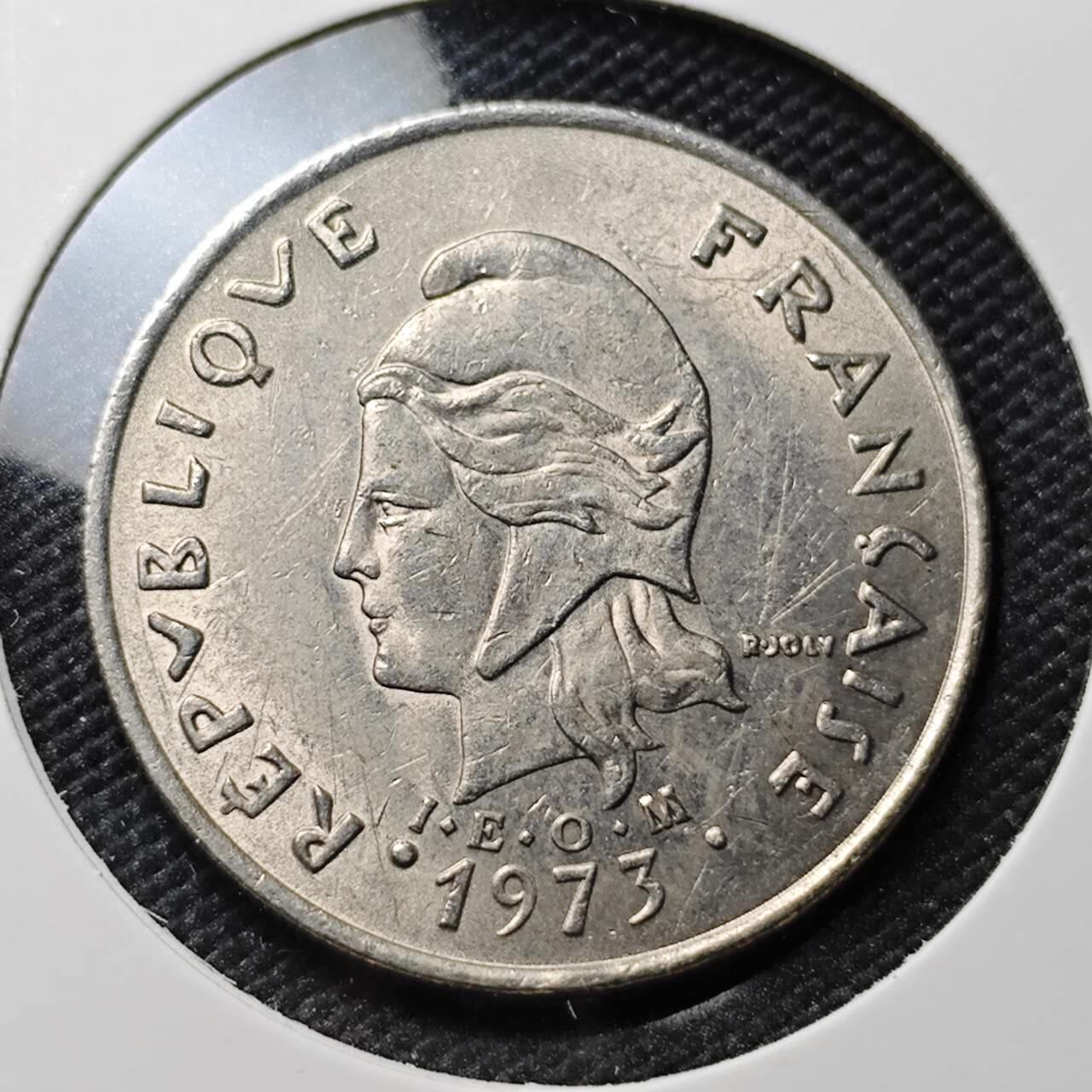 KK钱币收藏小铺 第382期  2月预留时间 周末发货 1973法属新赫布里底20法郎
