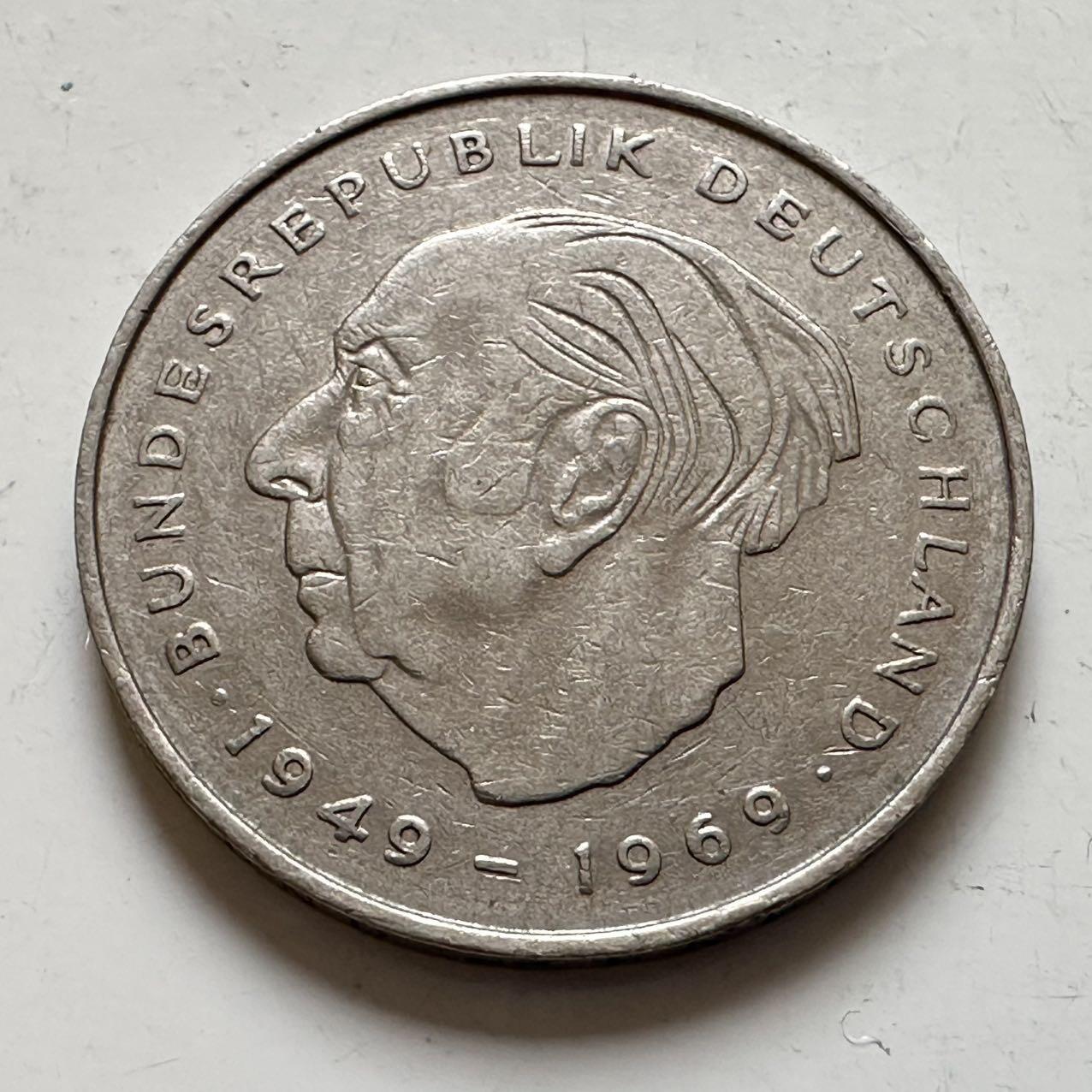 🌹外币初藏🌹🐯2025年第143场  每周二四六晚8️⃣点 接代拍 德国1973年F版 2马克 豪斯