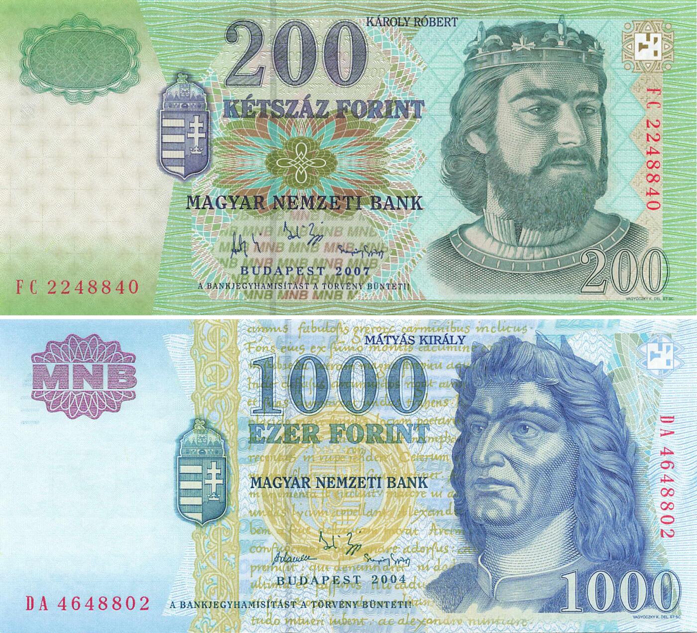 小福收藏拍卖第197期 裸钞场 本期有多张豹子号靓号 百慕大03年50元纪念钞百位号 马来亚和英属婆罗洲开国第一张纸币大冠女王 马来亚 41年1元英王乔六 法属太平洋10000法郎 捷克1000克朗纪念钞千位号  卢森堡 1000法郎  萨尔瓦多样钞 匈牙利 法罗群岛 危地马拉等多国精美纸币 匈牙利 2007年 200+2004年 1000福林 1组2张 unc