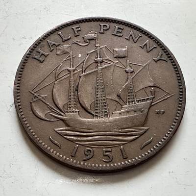 🌹外币初藏🌹🐯2025年第143场  每周二四六晚8️⃣点 接代拍 - 英国1951年 半便士