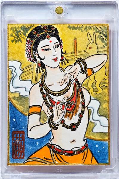 白泽拍卖卡牌手绘专场第30期（白金之夜 跨年大拍） - 2025 卢艺丰手绘卡 玉兔精  卢艺丰背简绘 卡砖封装