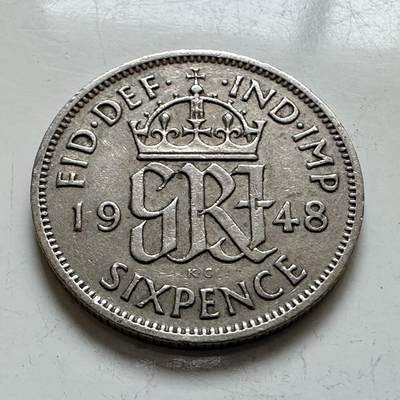 🌹外币初藏🌹🐯2025年第143场  每周二四六晚8️⃣点 接代拍 - 英国1948年 6便士 