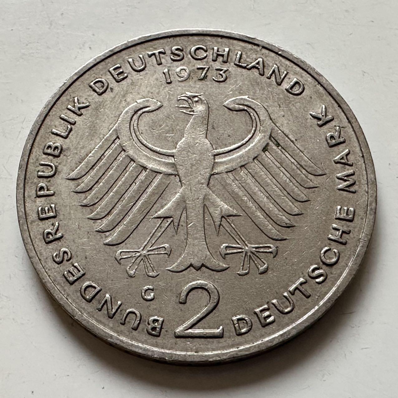 🌹外币初藏🌹🐯2025年第143场  每周二四六晚8️⃣点 接代拍 德国1973年G版 2马克 豪斯