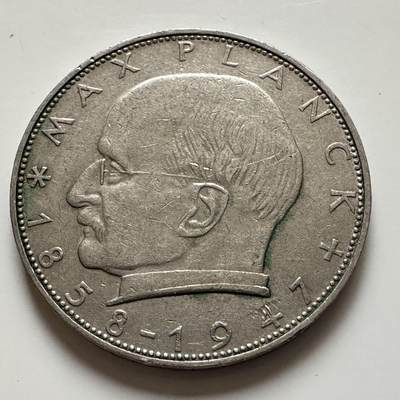 🌹外币初藏🌹🐯2025年第143场  每周二四六晚8️⃣点 接代拍 - 德国1961年F版 2马克 普朗克