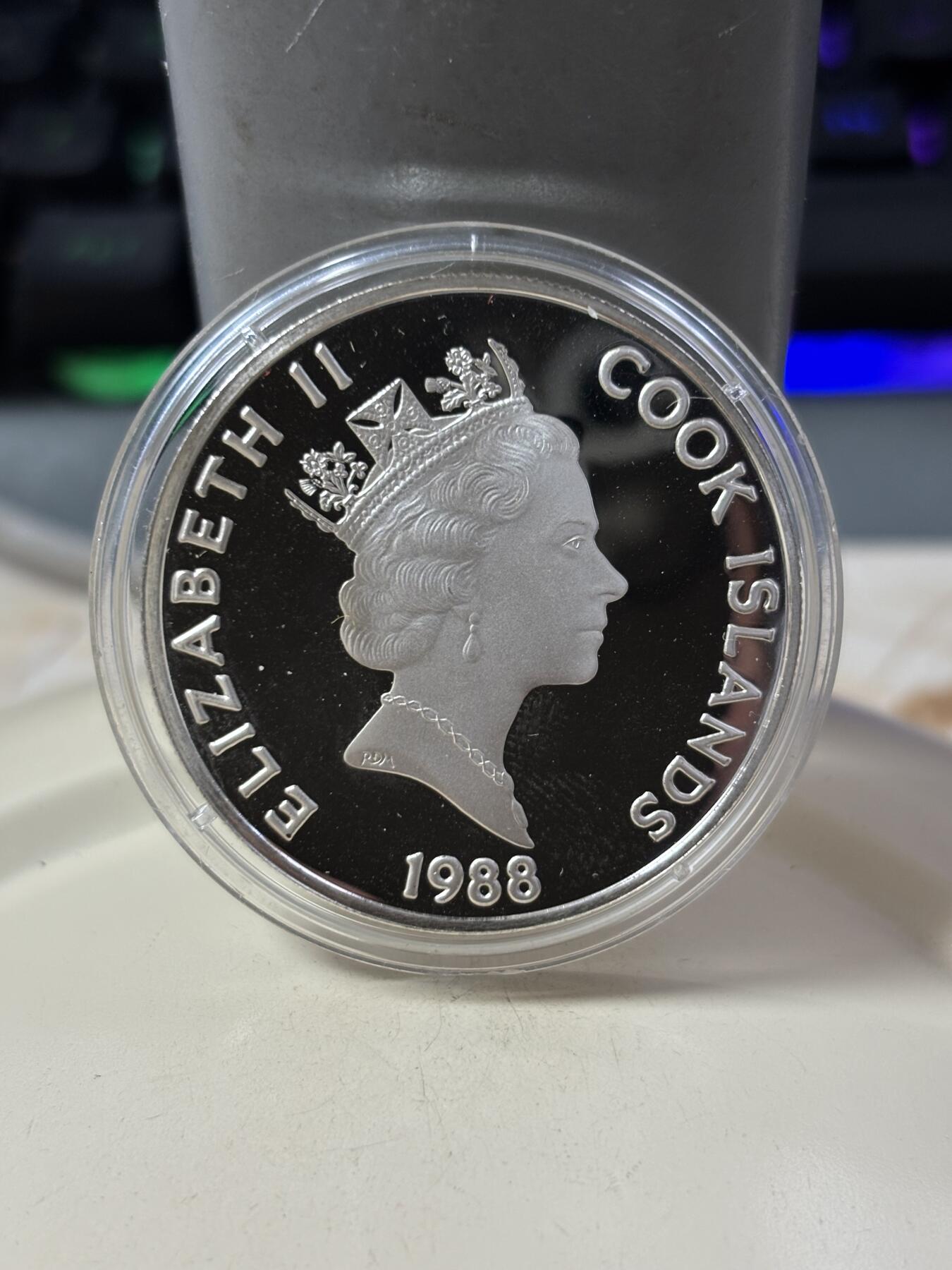 第185期拍卖 库克1988年弗朗西斯·德雷克爵士纪念银币，20.94克，925银，银价289.6元