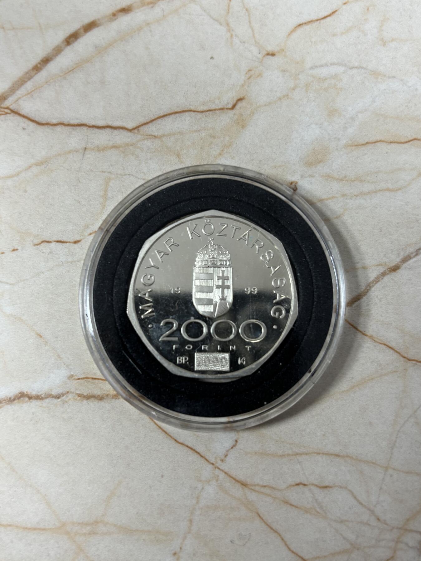 第185期拍卖 匈牙利1999年迎接千禧年思想者纪念银币，20克，925银，银价277元